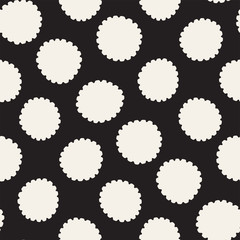 Vector seamless pattern. Abstract background with floral brush strokes. Monochrome hand drawn texture