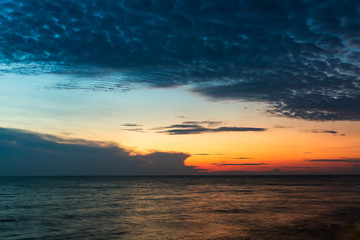 Obraz premium Clouds in the blue sky in sunset time