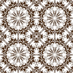 Vector floral seamless pattern background in Arabian style. Arabesque pattern. Eastern ethnic ornament. Elegant texture for backgrounds.