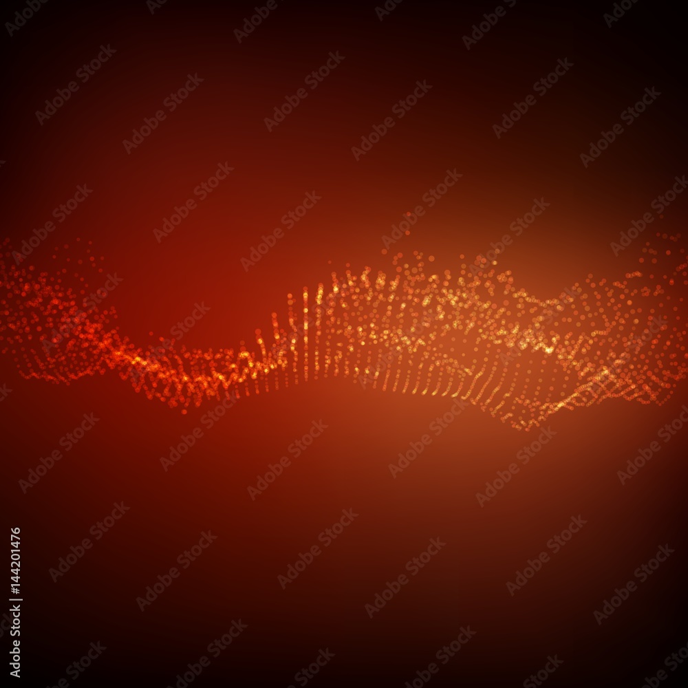 Poster abstract vector mesh background. chaotically connected points and polygons flying in space. flying d