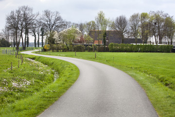 Winding country road in Nunspeet