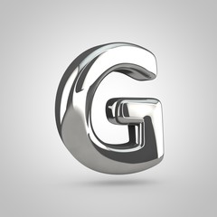 Silver letter G uppercase isolated on white background