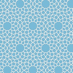 Fototapeta premium Vector abstract geometric islamic background. Based on ethnic muslim ornaments. Intertwined paper stripes. Elegant background for cards, invitations etc.