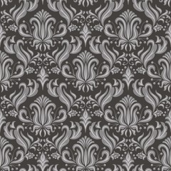 Vector damask seamless pattern background. Classical luxury old fashioned damask ornament, royal victorian seamless texture for wallpapers, textile, wrapping. Exquisite floral baroque template.