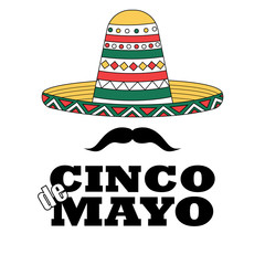 Cinco de mayo banner with traditional mexican hat
