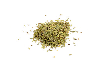 Pile of dried chopped rosemary leaves