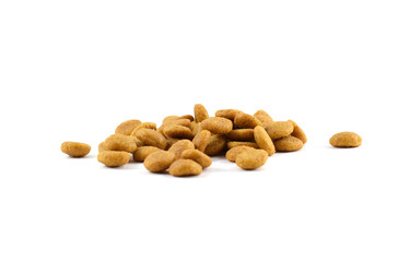 Pile of dry cat food pellets