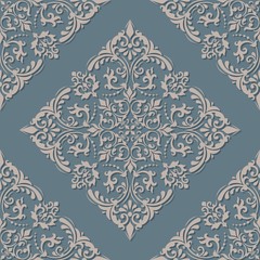 Vector damask seamless pattern element. Classical luxury old fashioned damask ornament, royal victorian seamless texture for wallpapers, textile, wrapping. Exquisite floral baroque template.