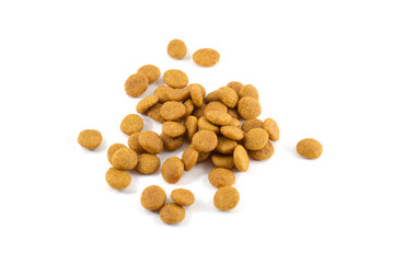 Pile of dry cat food pellets