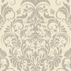 Vector damask seamless pattern element. Classical luxury old fashioned damask ornament, royal victorian seamless texture for wallpapers, textile, wrapping. Exquisite floral baroque template.