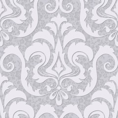 Vector damask seamless pattern element. Classical luxury old fashioned damask ornament, royal victorian seamless texture for wallpapers, textile, wrapping. Exquisite floral baroque template.