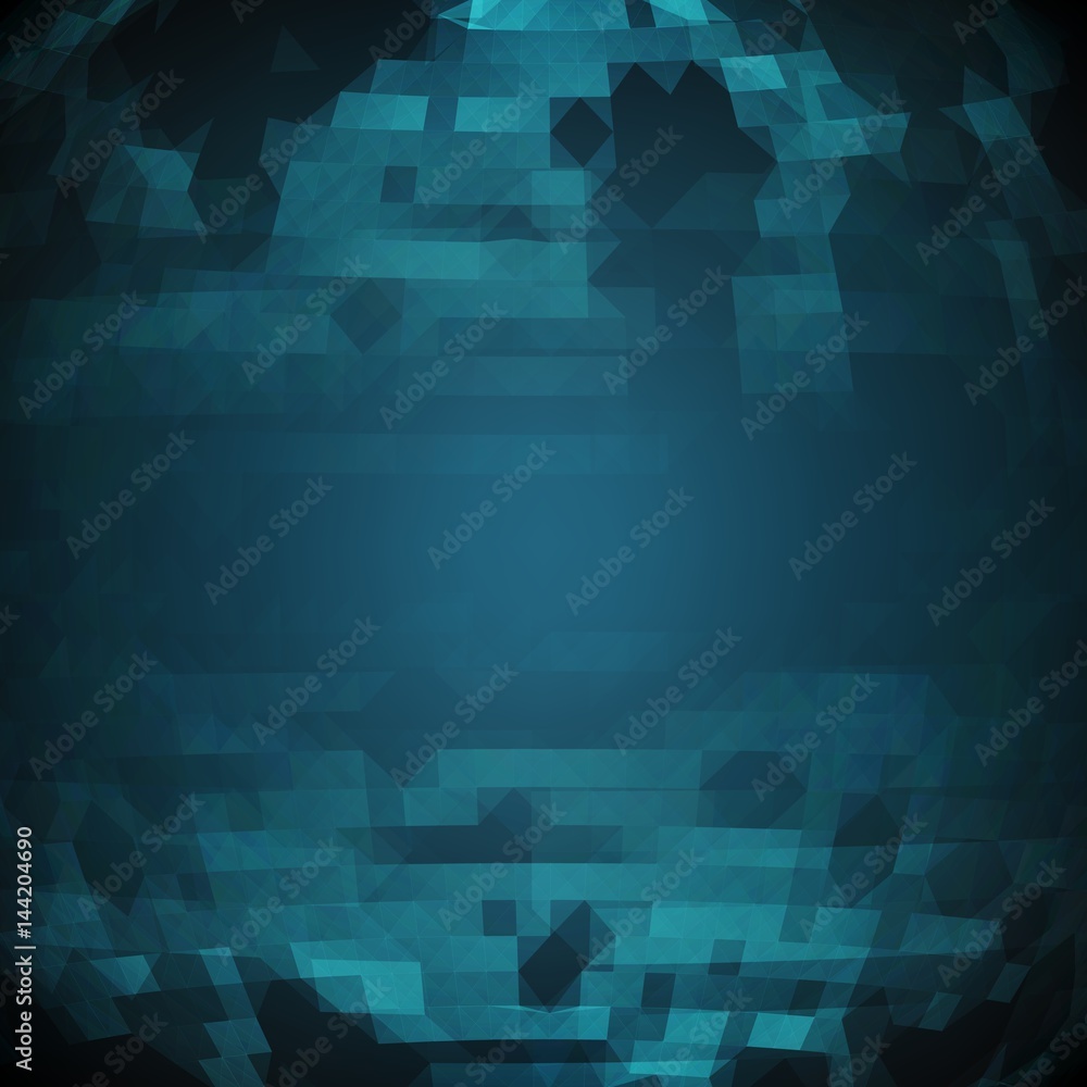 Poster abstract vector mesh background. chaotically connected points and polygons flying in space. flying d