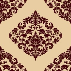 Vector damask seamless pattern element. Classical luxury old fashioned damask ornament, royal victorian seamless texture for wallpapers, textile, wrapping. Exquisite floral baroque template.