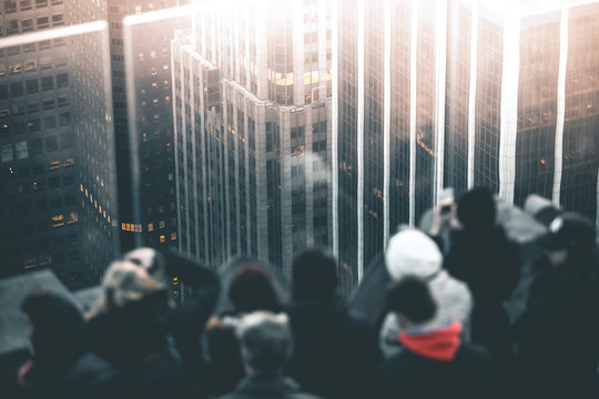 Visitors enjoying Manhattan View - New York