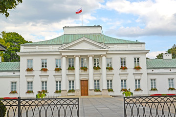 Obraz na płótnie Canvas Building of the residence of the president of Poland (Belvedersky palace). Warsaw, Poland