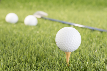 Golf ball on tee