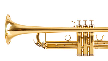 Trumpet on white background