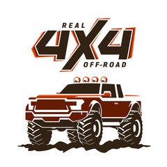 Off-road monster truck pickup illustration © OrlyDesign
