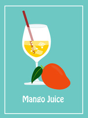 Vector Mango Juice with Mango Fruit