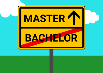 Schild Ortausgang Bachelor Master