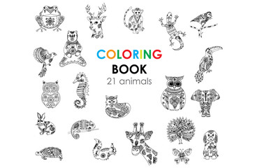 Animal draw book for antistress coloring