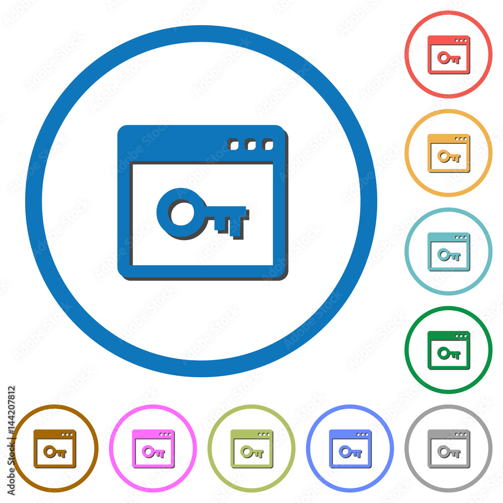 Poster lock application icons with shadows and outlines