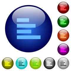 Text align left color glass buttons