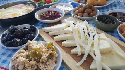 Breakfast - traditional Turkish breakfast table