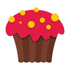 Cartoon tasty cake isolated on white background