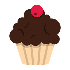 Cartoon tasty cake isolated on white background