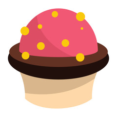 Cartoon tasty cake isolated on white background