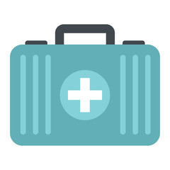 Medicine flat suitcase isolated on white background