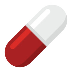 Medicine flat drug isolated on white background