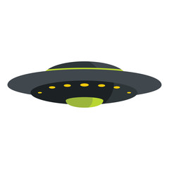 Flat cartoon spaceship ufo object isolated on white background © Hito4i