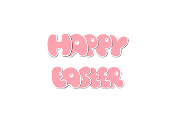 Happy Easter Design isolated on White Background. Vector illustr
