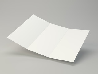 Folded white paper page sheet texture. 3d rendering.