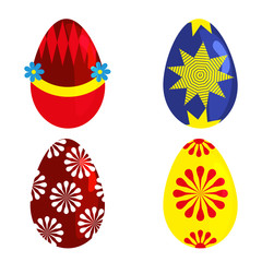 Easter eggs spring colorful celebration decoration holiday vector icons.