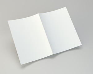 Folded white paper page sheet texture. 3d rendering.