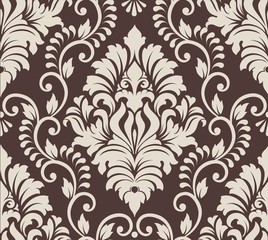 Vector damask seamless pattern element. Classical luxury old fashioned damask ornament, royal victorian seamless texture for wallpapers, textile, wrapping. Exquisite floral baroque template.