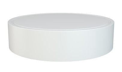 Round podium. Pedestal scene 3D rendering stand isolated on white background.