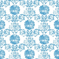 Vector damask seamless pattern background. Classical luxury old fashioned damask ornament, royal victorian seamless texture for wallpapers, textile, wrapping. Exquisite floral baroque template.