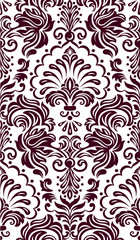 Vector damask seamless pattern element. Classical luxury old fashioned damask ornament, royal victorian seamless texture for wallpapers, textile, wrapping. Exquisite floral baroque template.
