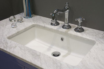 White inset washbasin