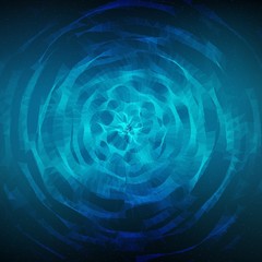 Abstract vector mesh background. Chaotically connected points and polygons flying in space. Flying debris. Futuristic technology style card. Lines, points, circles and planes. Futuristic design.