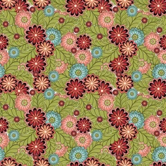 Gordijnen Bloemendesign Vector flower seamless pattern background. Elegant texture for backgrounds. Classical luxury old fashioned floral ornament, seamless texture for wallpapers, textile, wrapping.  © garrykillian