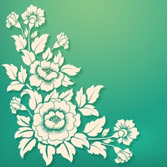 Wedding invitation and announcement card with floral background artwork. Elegant ornate floral background. Floral background and elegant flower elements. Design template.