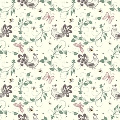 Vector flower seamless pattern background. Elegant texture for backgrounds. Classical luxury old fashioned floral ornament, seamless texture for wallpapers, textile, wrapping.