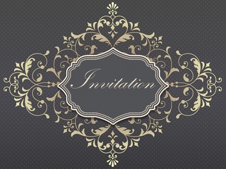 Wedding invitation and announcement card with floral background artwork. Elegant ornate floral background. Floral background and elegant flower elements. Design template.