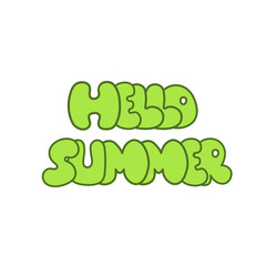 Hello Summer vector illustration, background. Sketchy hand drawn
