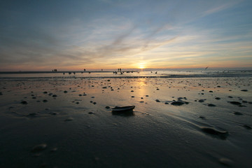 Sunset at wadden sea